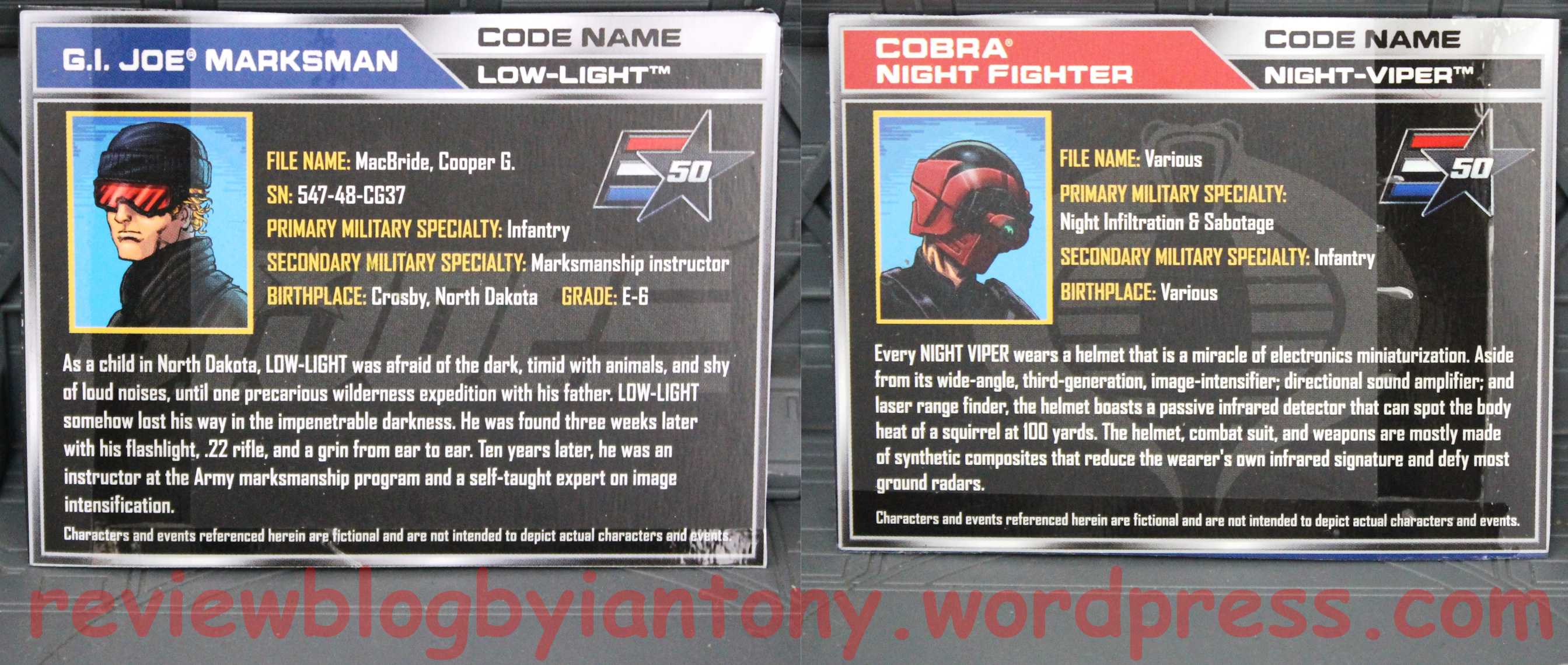 Details about   GI JOE FILE CARDS Night Viper